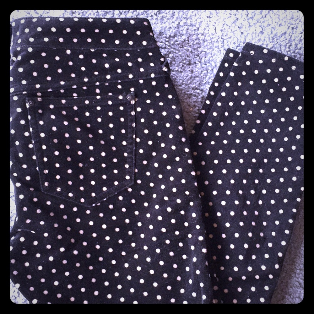 Free People velvet polka dot skinny pants